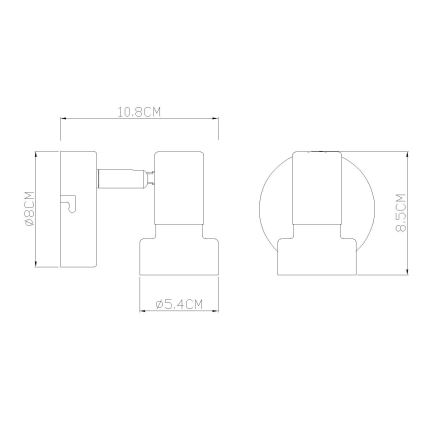 Globo - Seinäkohdevalo 1xGU10/25W/230V musta/hopea