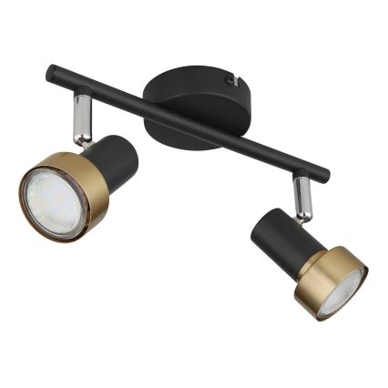 Globo - Kohdevalo  2xGU10/25W/230V musta/kulta
