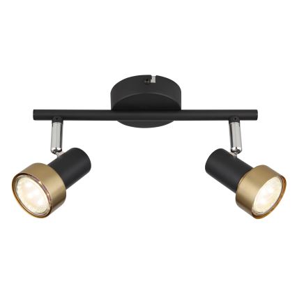 Globo - Kohdevalo  2xGU10/25W/230V musta/kulta