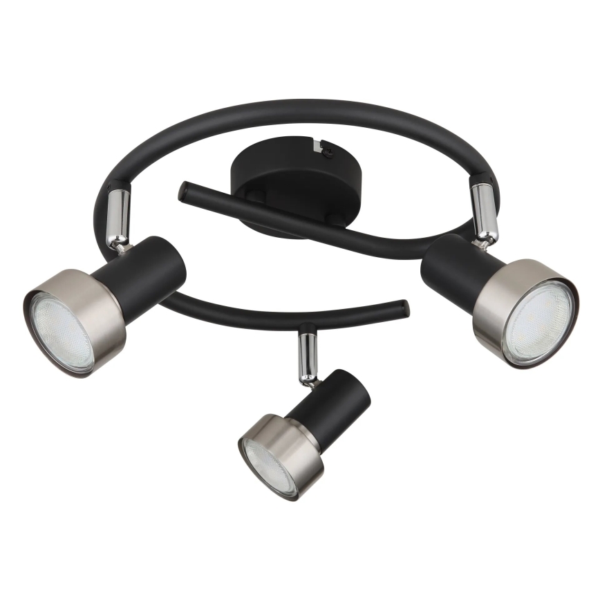 Globo - Kohdevalo  3xGU10/25W/230V musta/hopea
