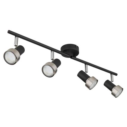 Globo - Kohdevalo  4xGU10/25W/230V musta/hopea