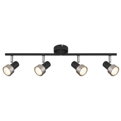 Globo - Kohdevalo  4xGU10/25W/230V musta/hopea