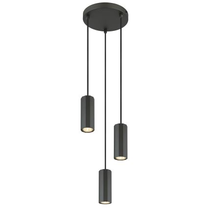 Globo - Kattokruunu johdossa 3xGU10/25W/230V musta