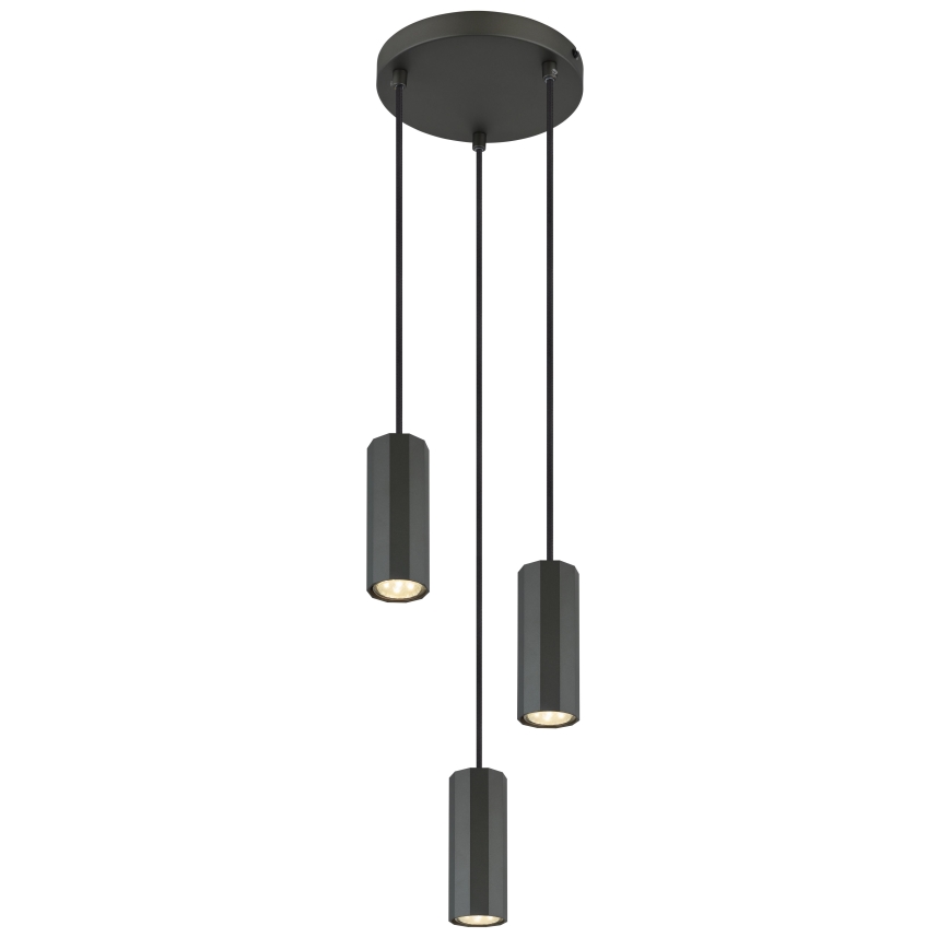 Globo - Kattokruunu johdossa 3xGU10/25W/230V musta