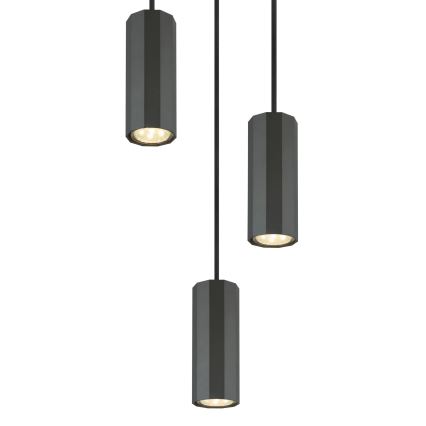 Globo - Kattokruunu johdossa 3xGU10/25W/230V musta