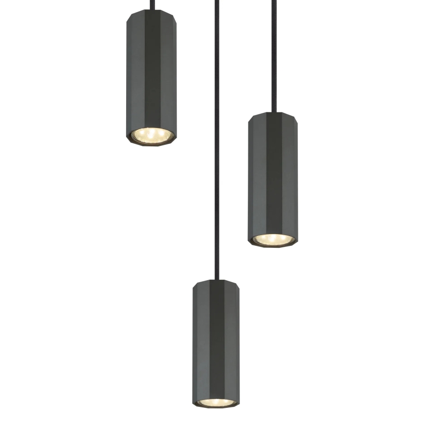 Globo - Kattokruunu johdossa 3xGU10/25W/230V musta