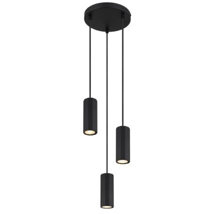 Globo - Kattokruunu johdossa 3xGU10/25W/230V musta