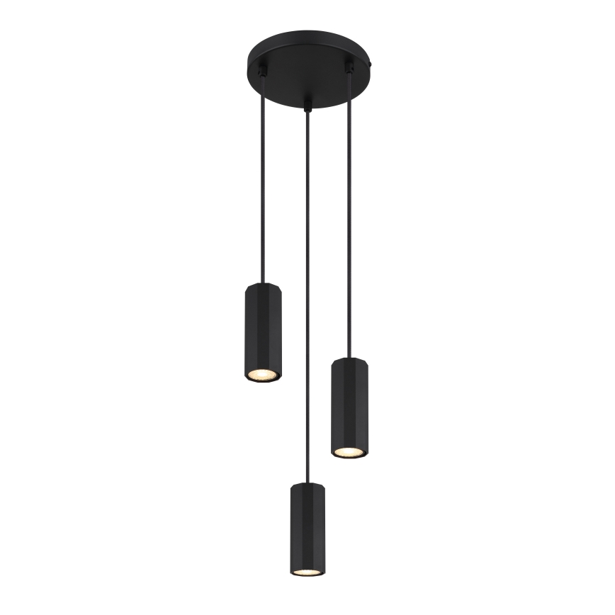 Globo - Kattokruunu johdossa 3xGU10/25W/230V musta