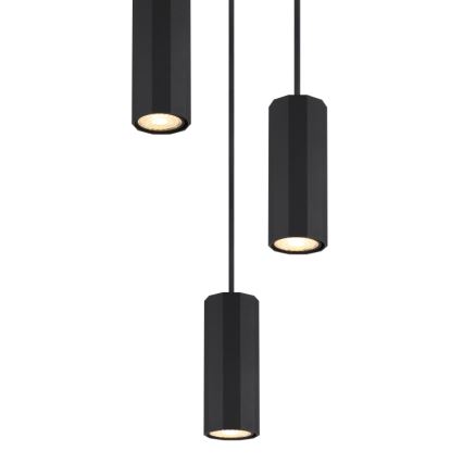 Globo - Kattokruunu johdossa 3xGU10/25W/230V musta