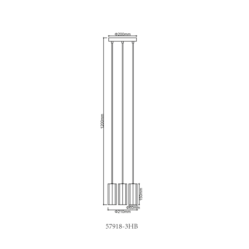Globo - Kattokruunu johdossa 3xGU10/25W/230V musta