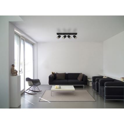Globo - Kohdevalo 4xGU10/25W/230V musta