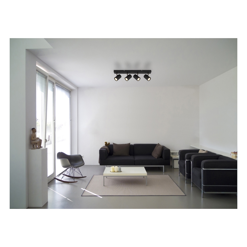 Globo - Kohdevalo 4xGU10/25W/230V musta