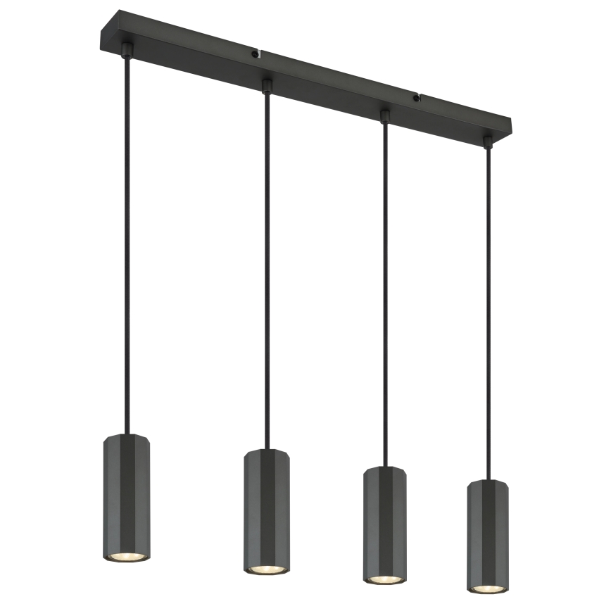 Globo - Kattokruunu johdossa 4xGU10/25W/230V musta