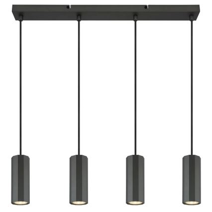 Globo - Kattokruunu johdossa 4xGU10/25W/230V musta