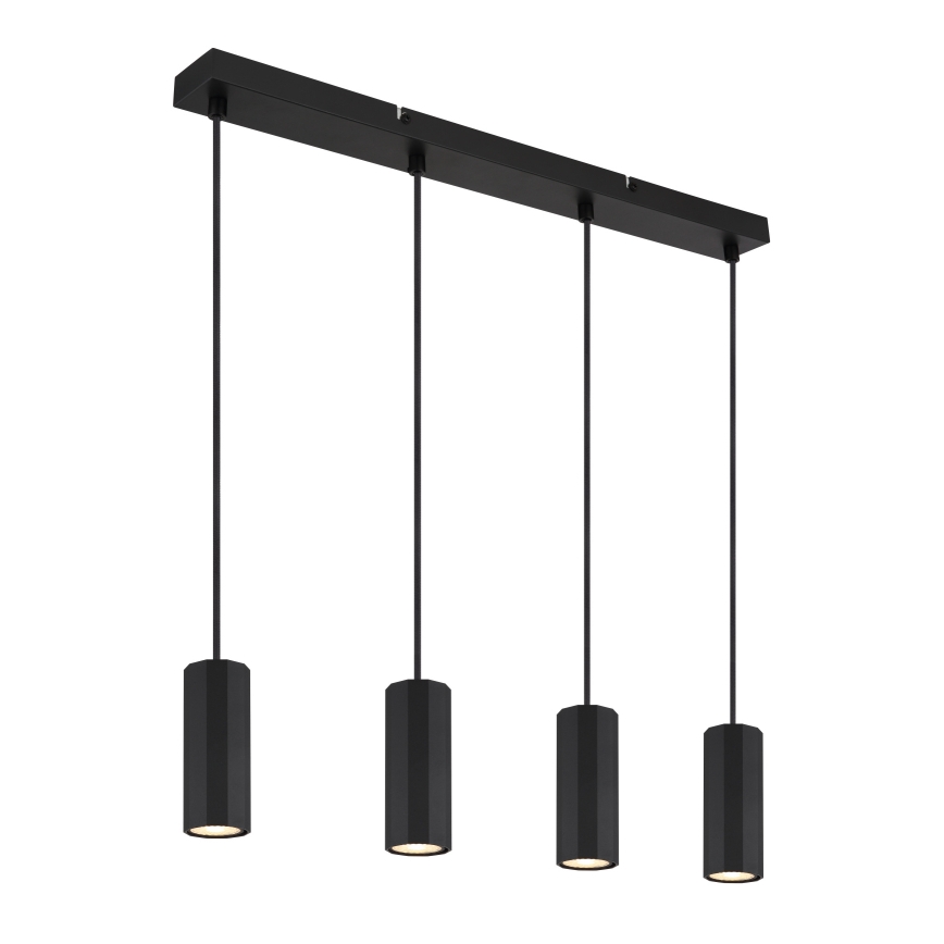 Globo - Kattokruunu johdossa 4xGU10/25W/230V musta