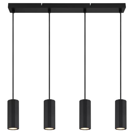 Globo - Kattokruunu johdossa 4xGU10/25W/230V musta