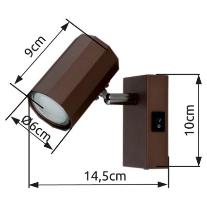 Globo - Seinäkohdevalo 1xGU10/25W/230V ruskea
