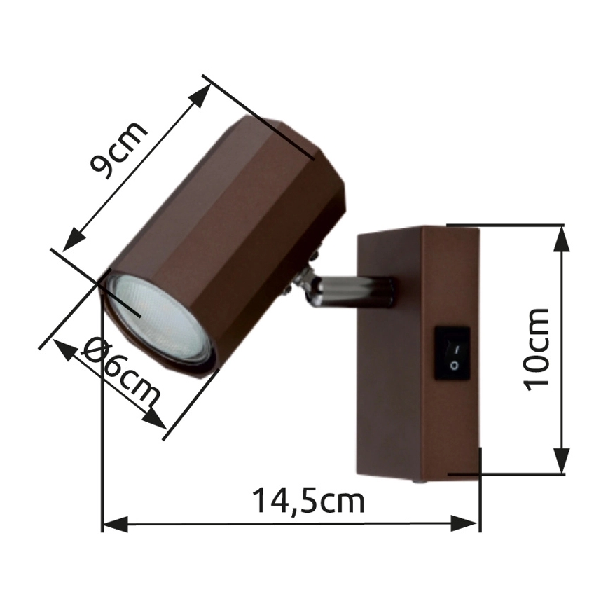 Globo - Seinäkohdevalo 1xGU10/25W/230V ruskea