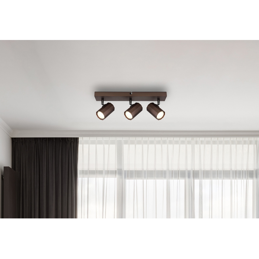 Globo - Kohdevalo 3xGU10/25W/230V ruskea