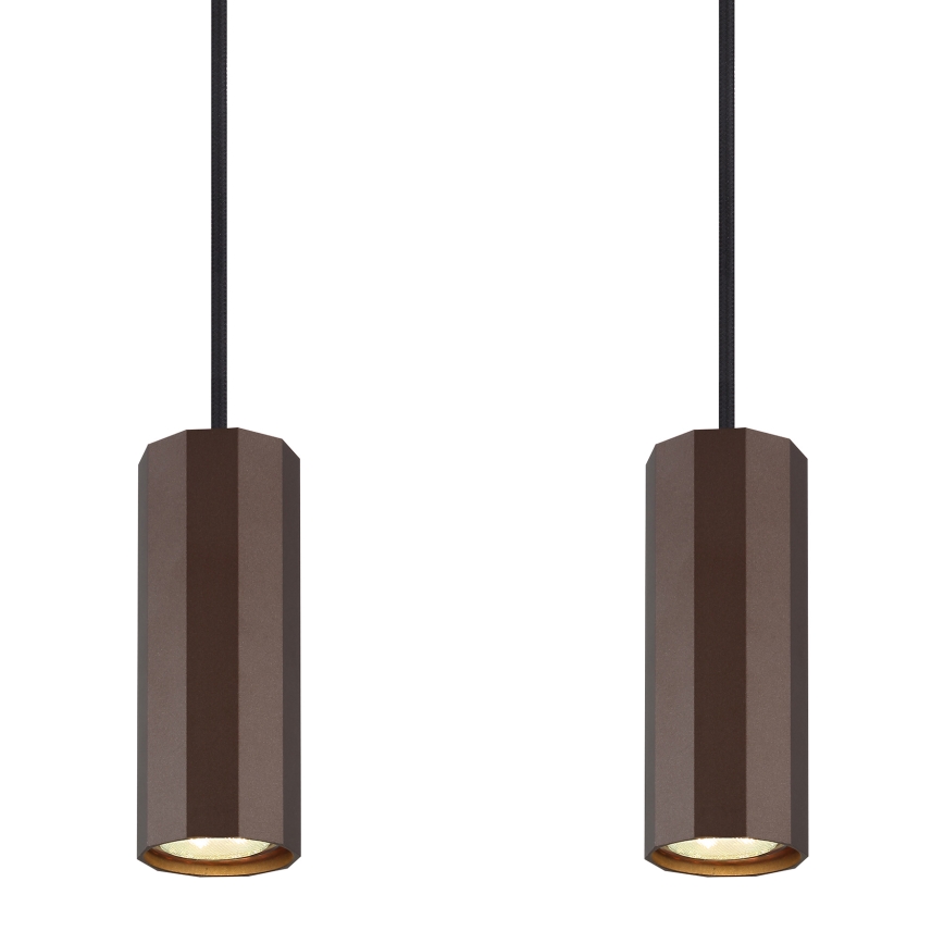 Globo - Kattokruunu johdossa 4xGU10/25W/230V ruskea