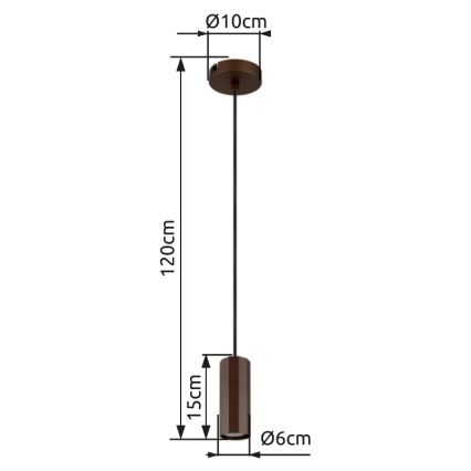 Globo - Kattokruunu johdossa 1xGU10/25W/230V ruskea
