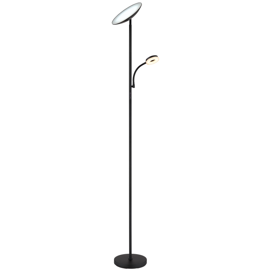 Globo - LED himmennettävä lattiavalaisin LED/20W/230V+ LED/5W 3000/4000/6500K musta