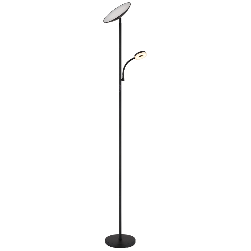Globo - LED himmennettävä lattiavalaisin LED/20W/230V+ LED/5W 3000/4000/6500K musta
