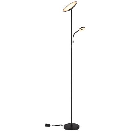 Globo - LED himmennettävä lattiavalaisin LED/20W/230V+ LED/5W 3000/4000/6500K musta