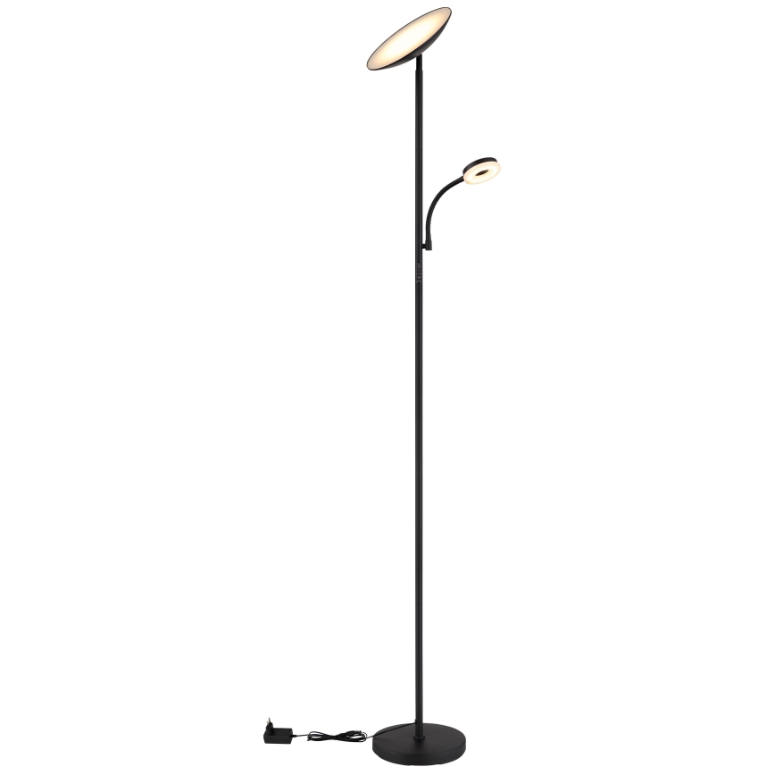 Globo - LED himmennettävä lattiavalaisin LED/20W/230V+ LED/5W 3000/4000/6500K musta