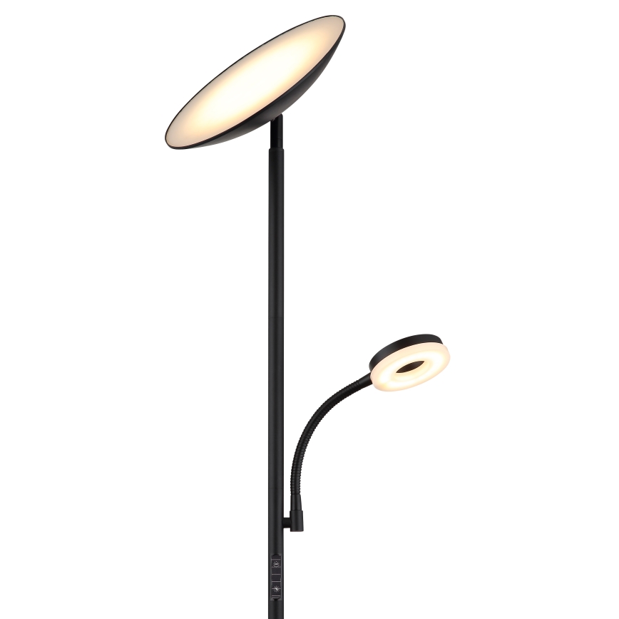 Globo - LED himmennettävä lattiavalaisin LED/20W/230V+ LED/5W 3000/4000/6500K musta