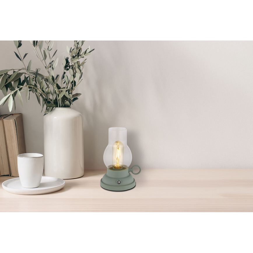 Globo - LED himmennettävä ladattava kosketuspöytävalaisin LED/1W/3,7V 1200 mAh vihreä