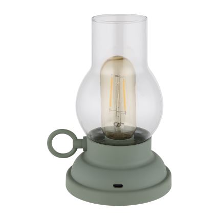 Globo - LED himmennettävä ladattava kosketuspöytävalaisin LED/1W/3,7V 1200 mAh vihreä