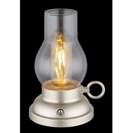 Globo - LED Himmennettävä ladattava kosketuspöytävalaisin LED/1W/3,7V 1200 mAh mattakromi