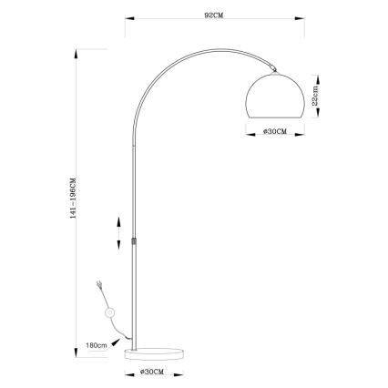 Globo - Lattialamppu 1xE27/40W/230V
