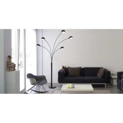 Globo - Lattialamppu 5xE14/40W/230V musta