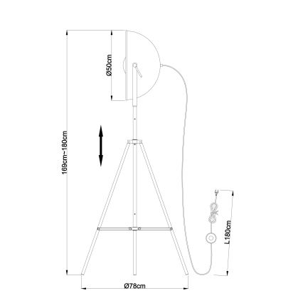 Globo - Lattialamppu 1xE27/60W/230V