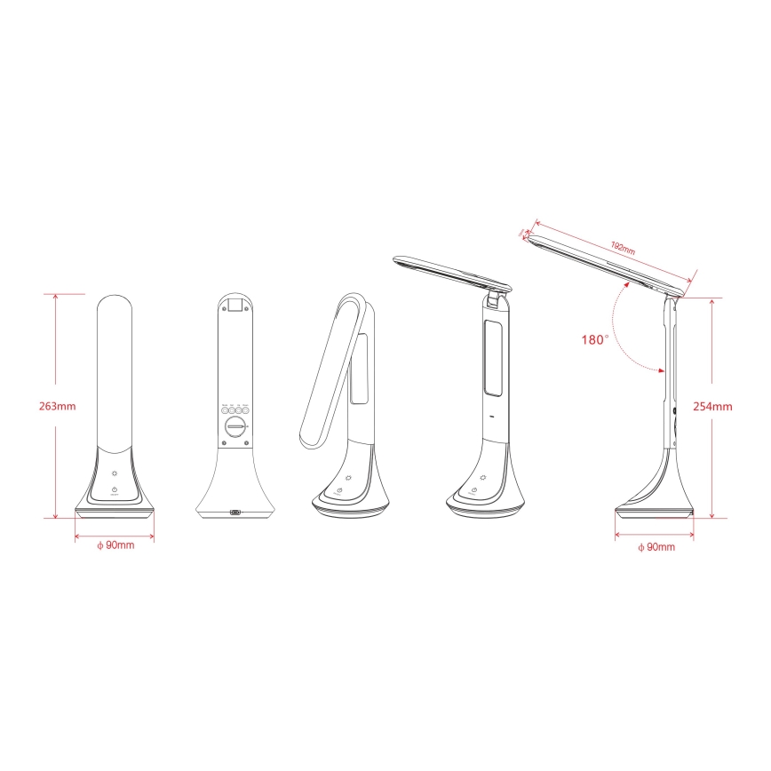 Globo - LED Himmennettävä ja ladattava pöytälamppu kanssa näyttö LED/4W/230V 2200 mAh musta