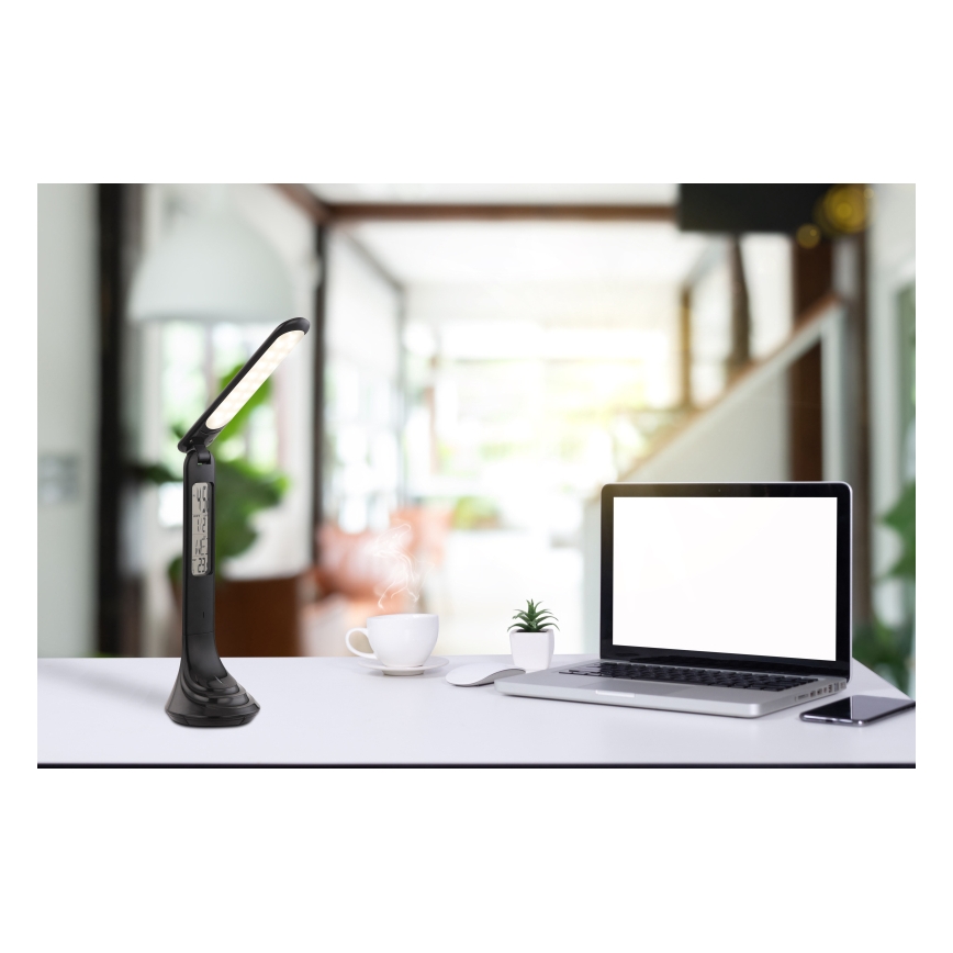 Globo - LED himmennettävä ladattava pöytävalaisin näytöllä LED/4W/230V 2200 mAh musta