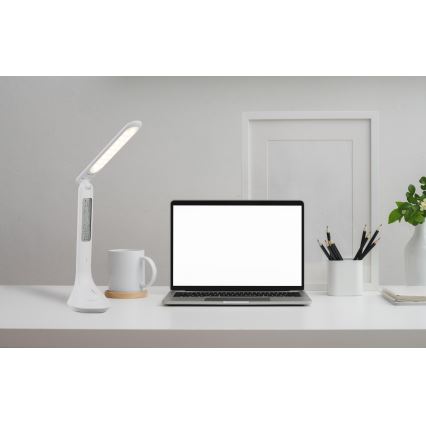 Globo - LED Himmennettävä ja ladattava pöytälamppu kanssa näyttö LED/4W/230V 2200 mAh valkoinen