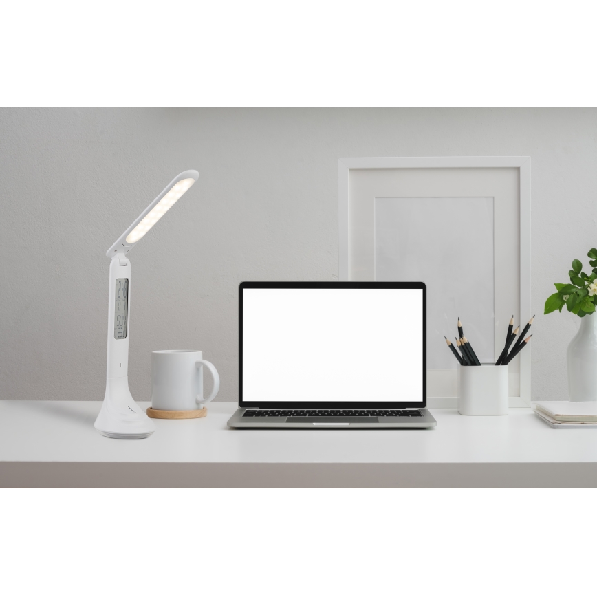 Globo - LED Himmennettävä ja ladattava pöytälamppu kanssa näyttö LED/4W/230V 2200 mAh valkoinen