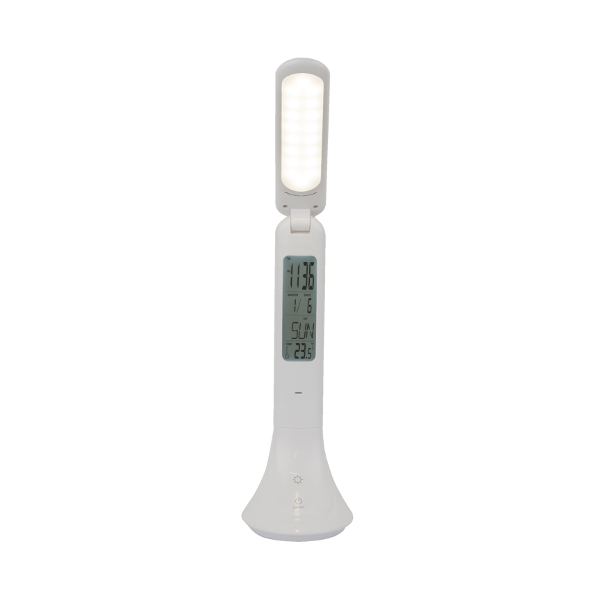 Globo - LED Himmennettävä ja ladattava pöytälamppu kanssa näyttö LED/4W/230V 2200 mAh valkoinen