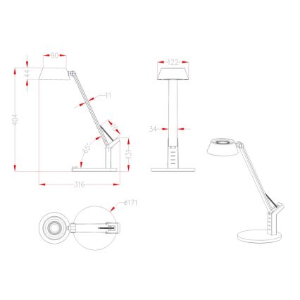 Globo - Himmennettävä LED-pöytävalaisin LED/8W/230V
