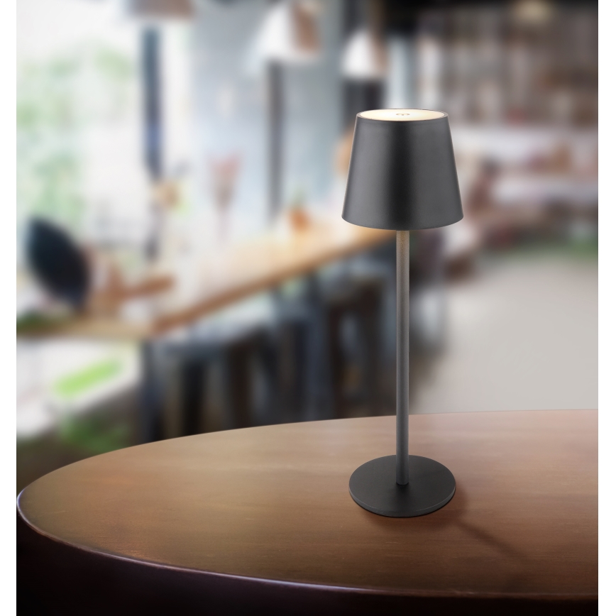 Globo - LED Himmennettävä kosketus ulko lamppu LED/3W/3,7V IP44 1800mAh + USB musta