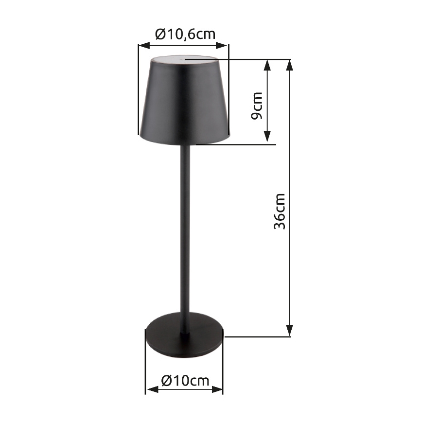 Globo - LED Himmennettävä kosketus ulko lamppu LED/3W/3,7V IP44 1800mAh + USB musta
