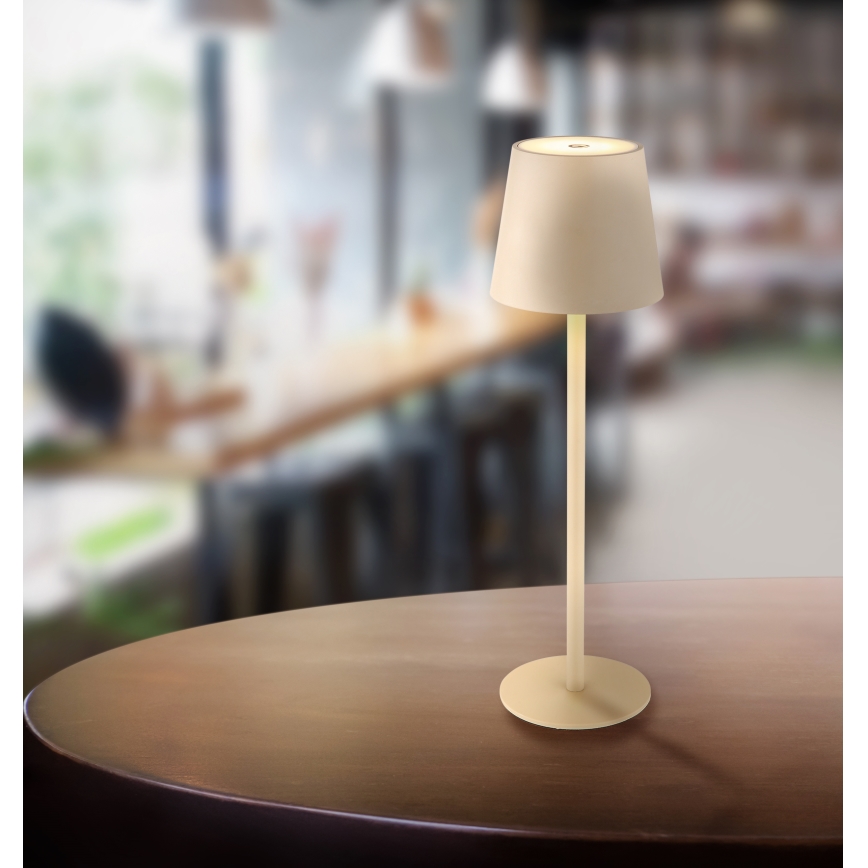 Globo - LED Himmennettävä kosketus ulko lamppu LED/3W/3,7V IP44 1800 mAh USB beige