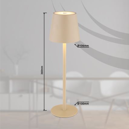 Globo - LED Himmennettävä kosketus ulko lamppu LED/3W/3,7V IP44 1800 mAh USB beige