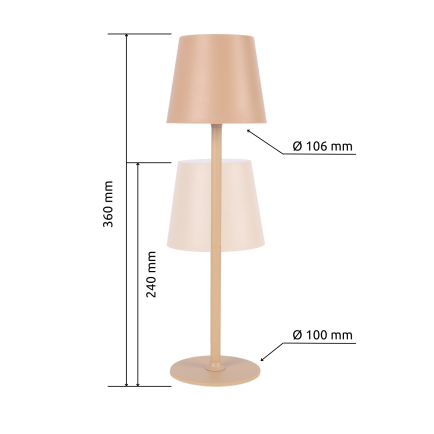 Globo - LED Himmennettävä kosketus ulko lamppu LED/3W/3,7V IP44 1800 mAh USB beige