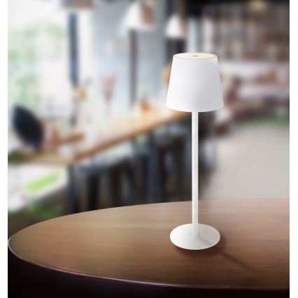 Globo - LED Himmennettävä kosketus ulko lamppu LED/3W/3,7V IP44 1800 mAh USB valkoinen