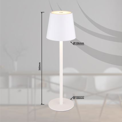 Globo - LED Himmennettävä kosketus ulko lamppu LED/3W/3,7V IP44 1800 mAh USB valkoinen