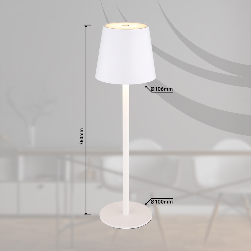 Globo - LED Himmennettävä kosketus ulko lamppu LED/3W/3,7V IP44 1800 mAh USB valkoinen